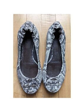 Tory Burch | Grey Snake Print Reva Ballet Flats